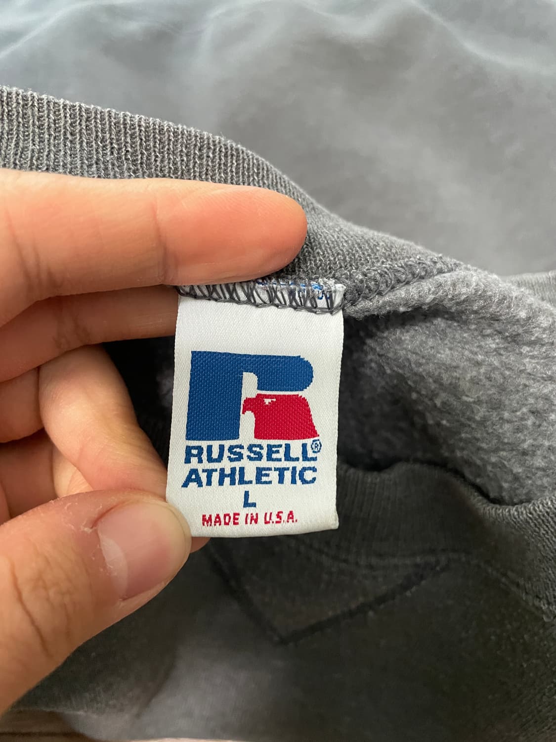 90s 러셀 애슬레틱 스웻셔츠 그레이 미제🇺🇸 상품이미지3