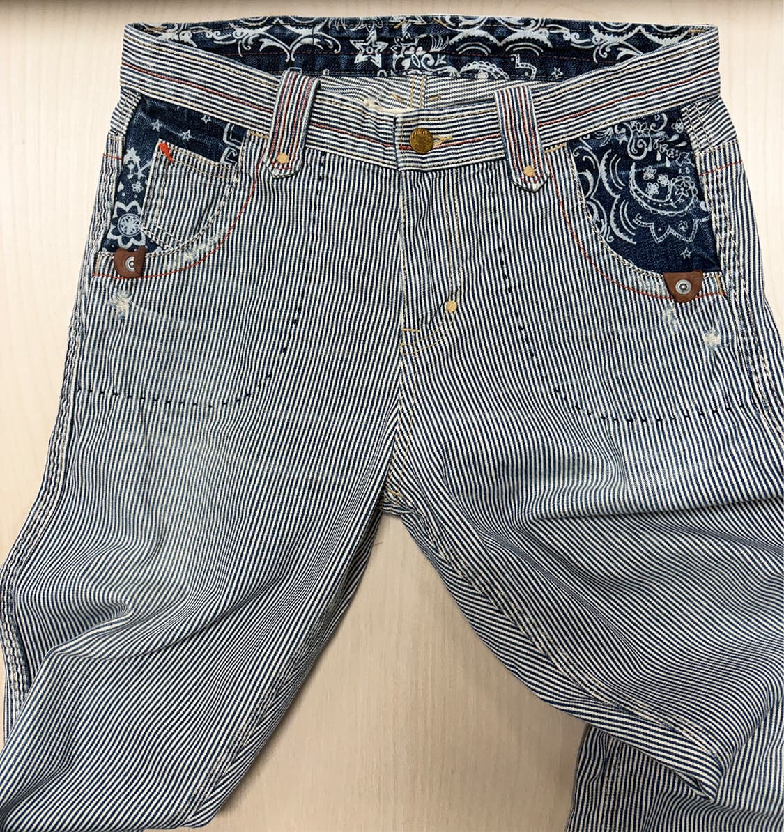 빈티지 패치워크 히코리 데님 팬츠 상품이미지7