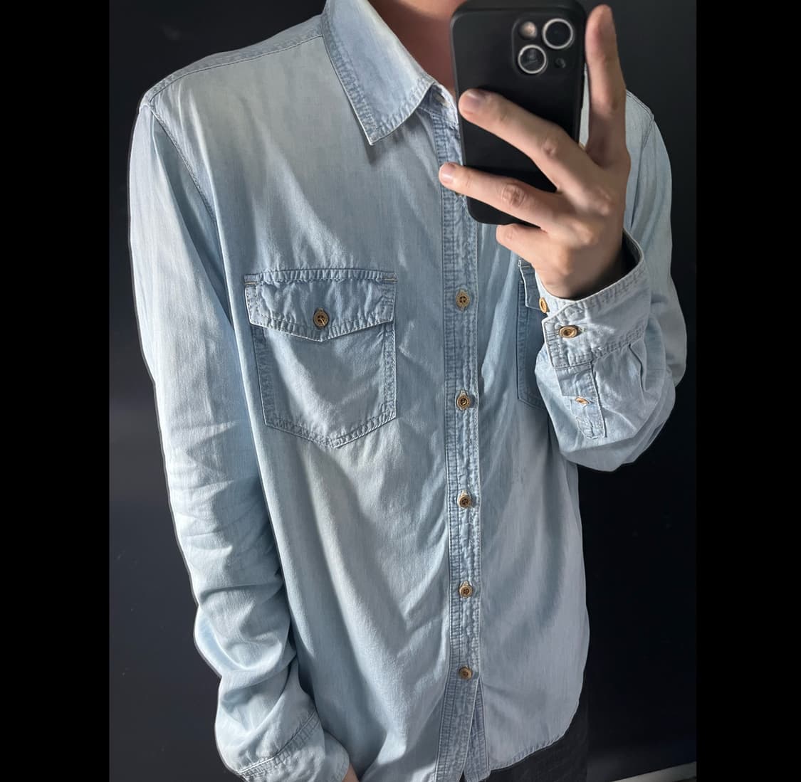 DICKIES 디키즈 워싱 데님 셔츠 상품이미지1