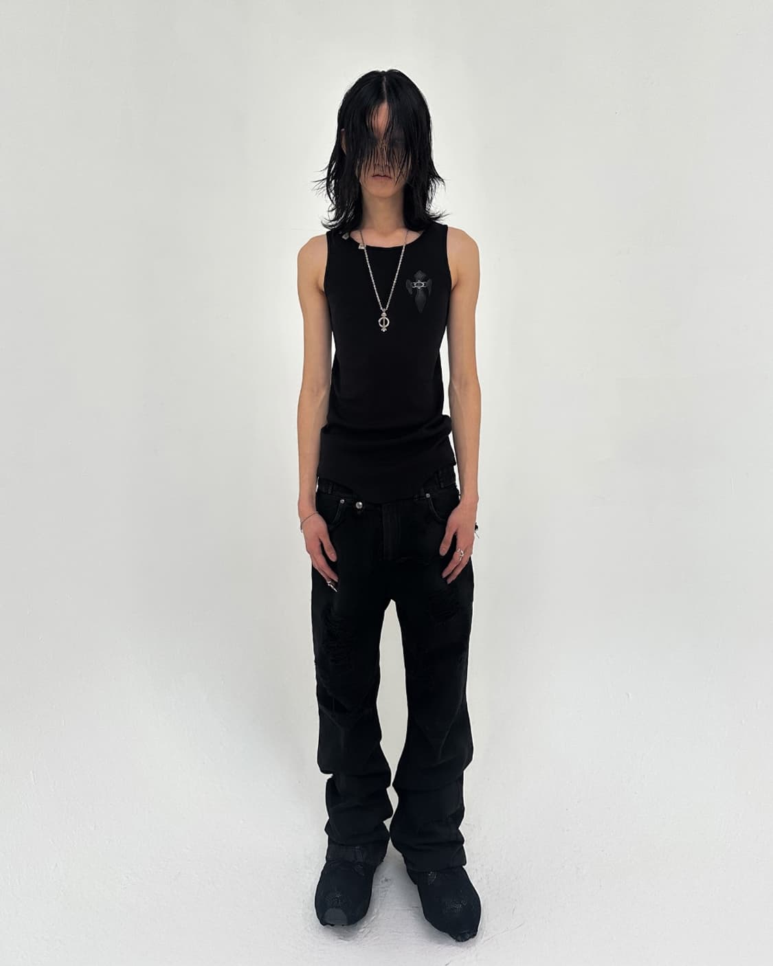 Skoot 스쿠읏 핸즈미다운 엑스테이스 탱크탑 블랙 상품이미지5