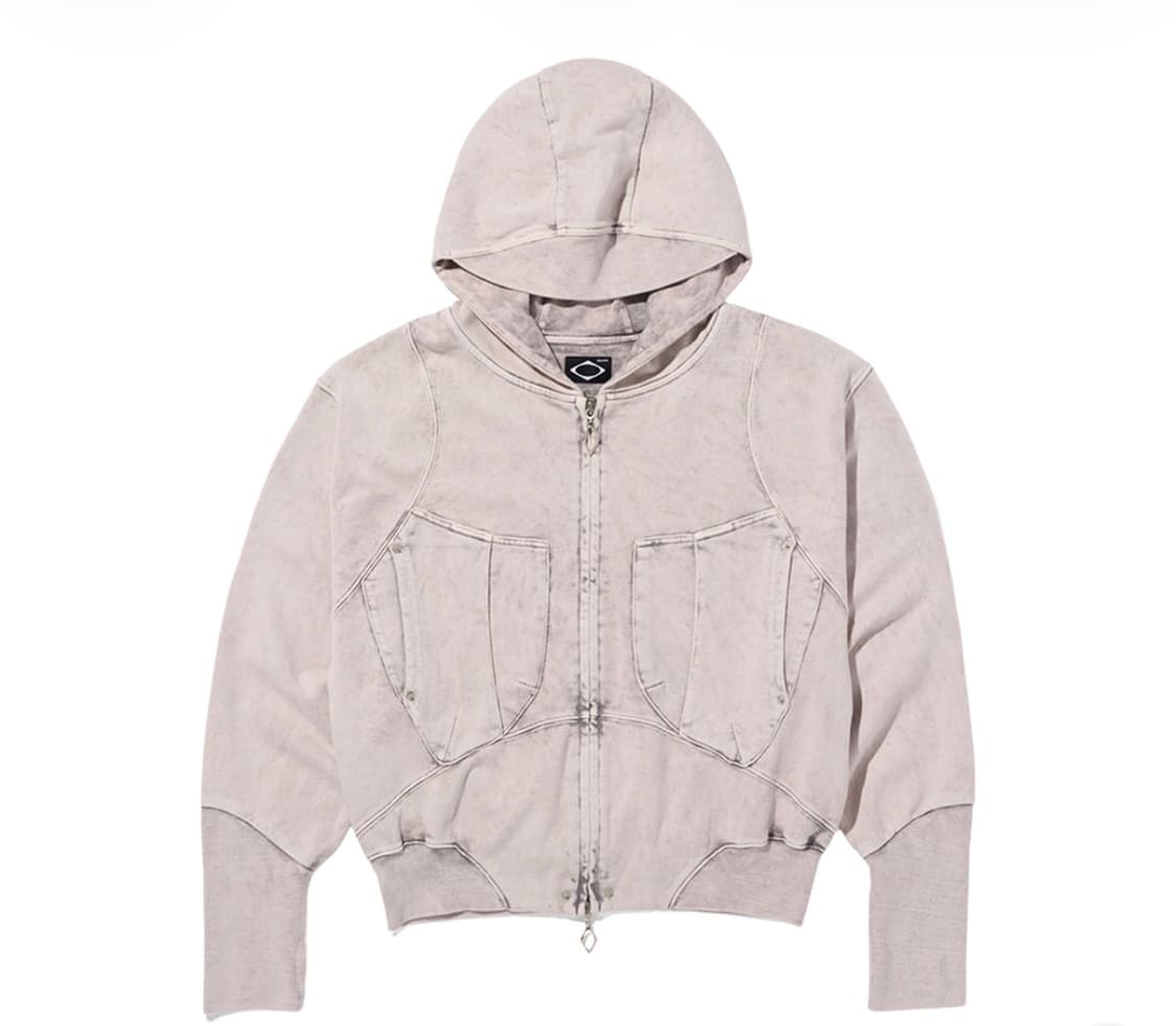 미스치프 빅 포켓 후드 블리치드 핑크 그레이 S사이즈 (착용 0회) 상품이미지1