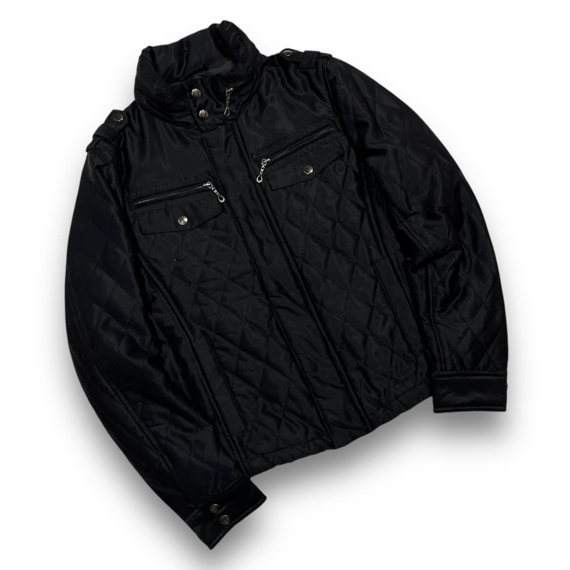 Rock chic padded quilting dark jacket 상품이미지2