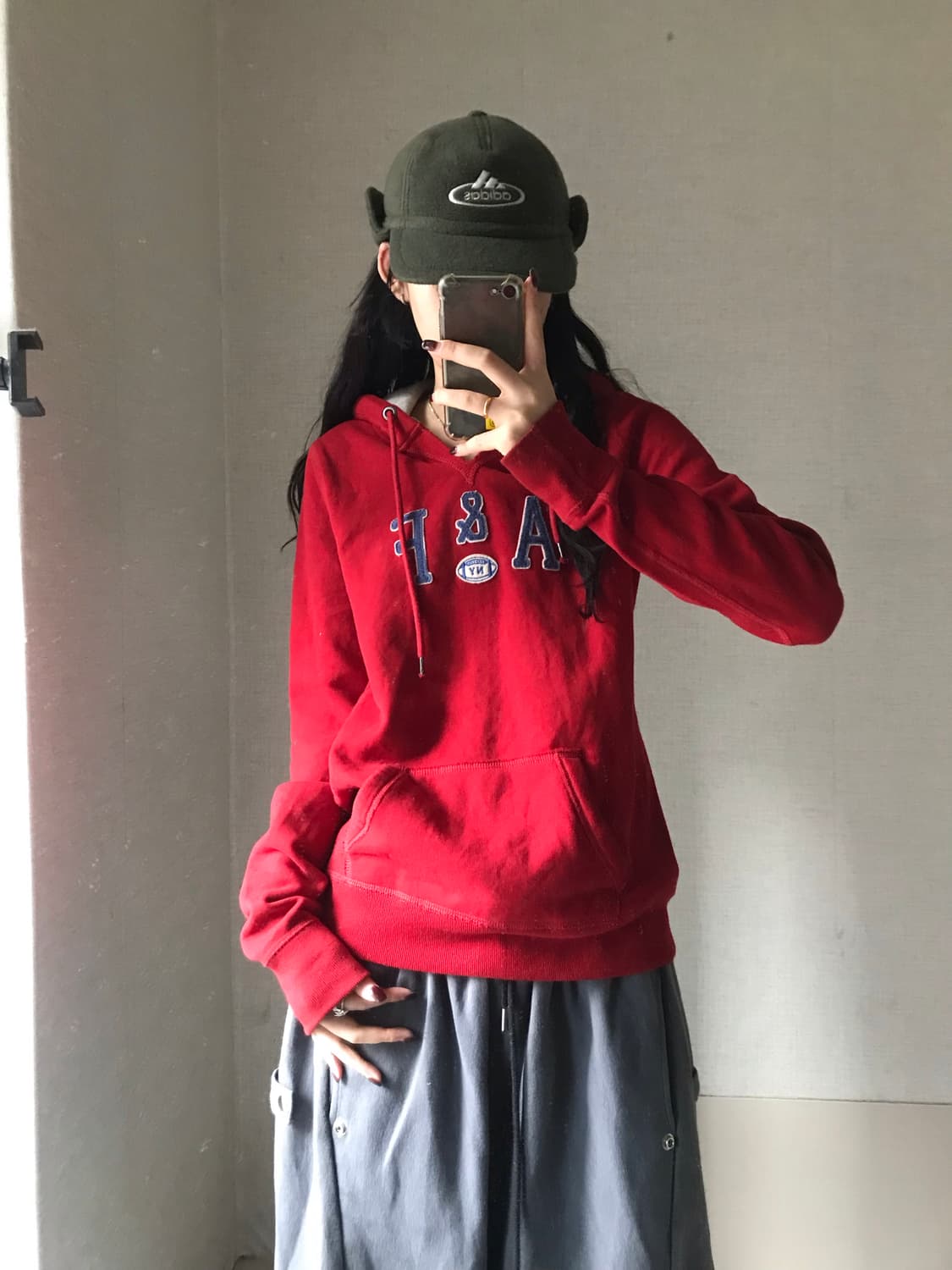 아베크롬비 레드 후드티 상품이미지3