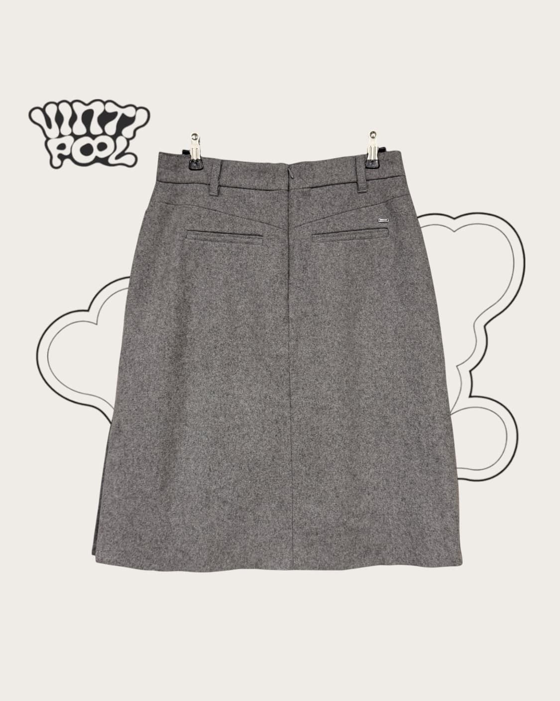 타미힐피거 울블렌드 미디스커트 4 그레이 상품이미지2