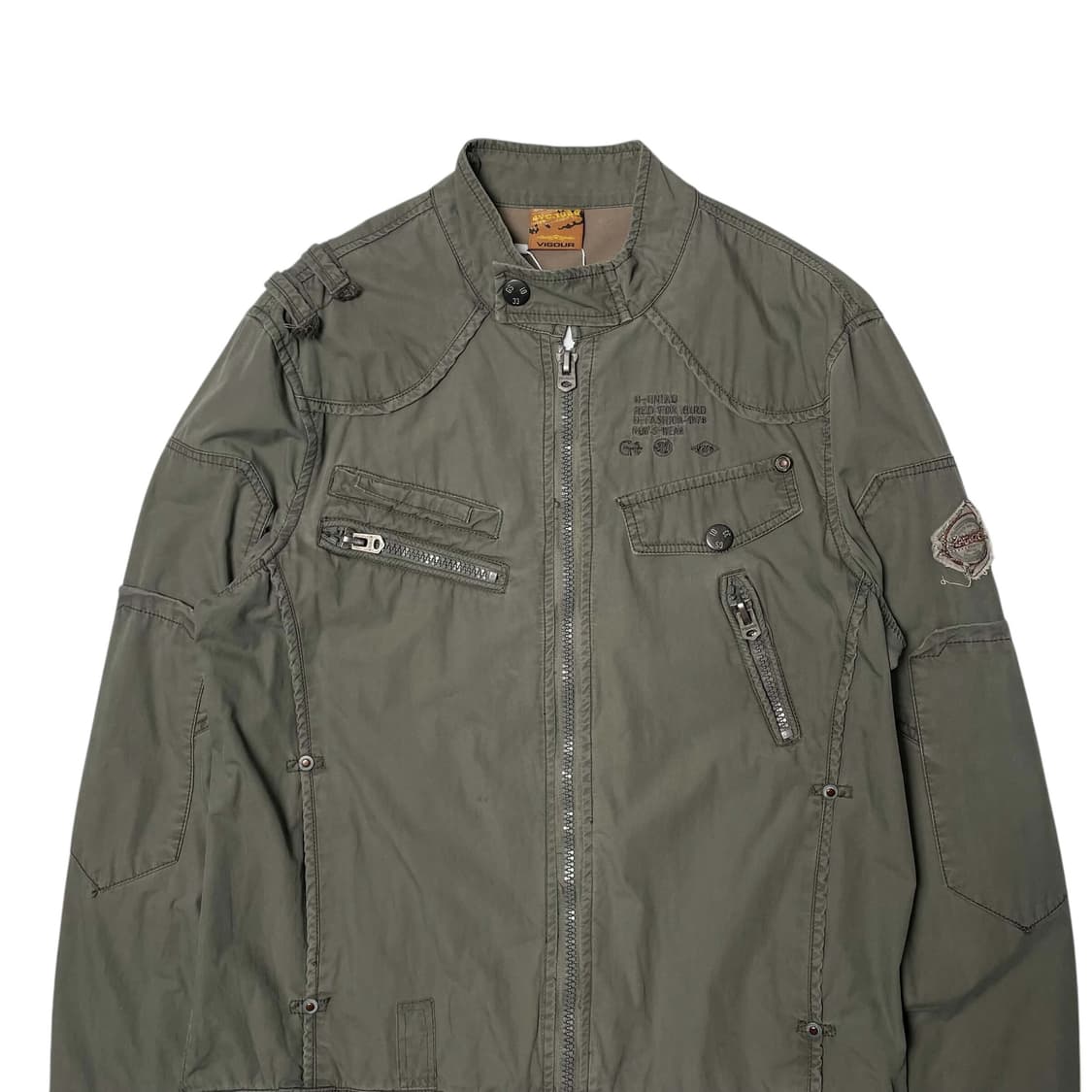 Vigour 카키 패치워크 집업 자켓 상품이미지2