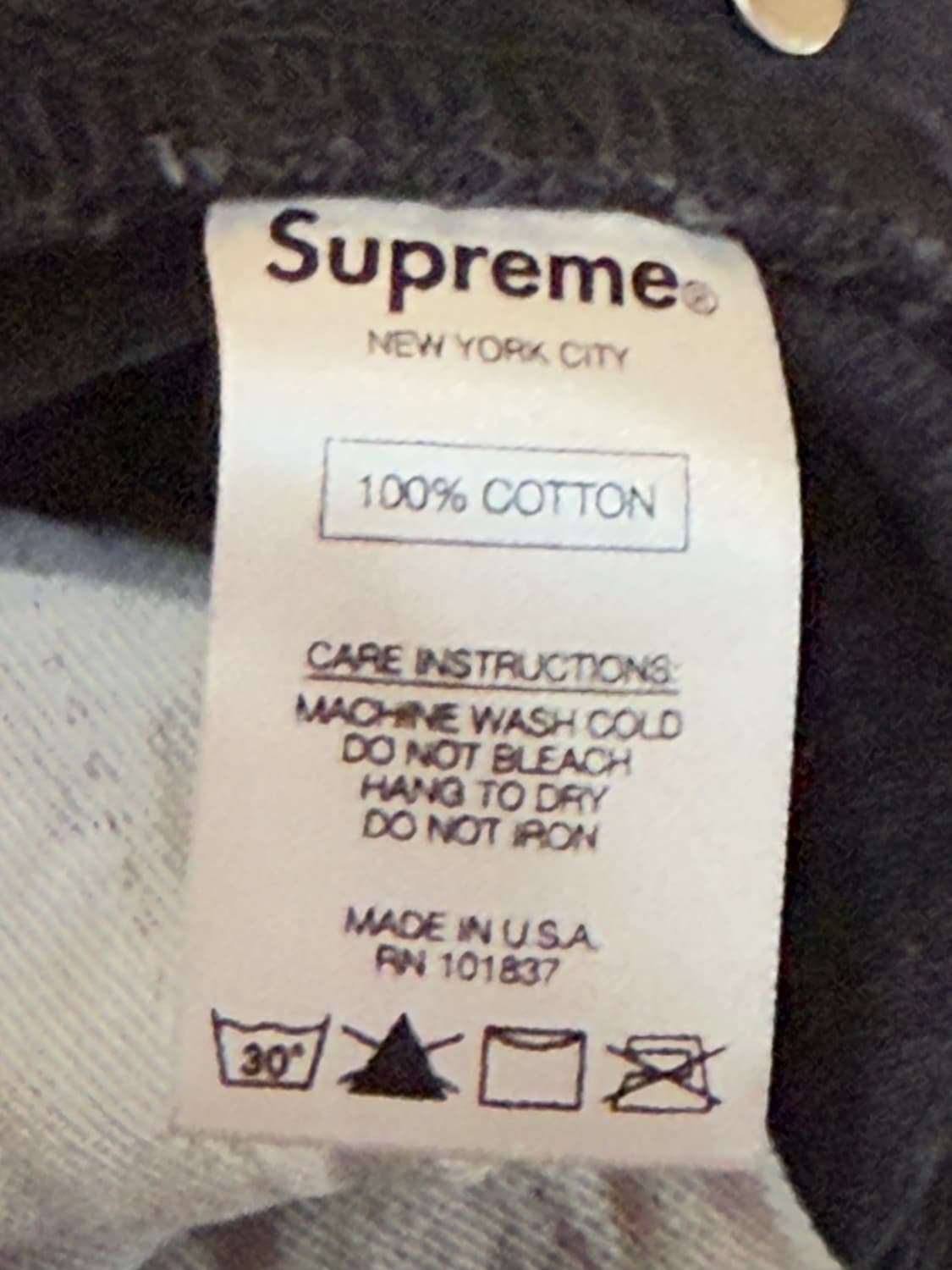 슈프림 디스트레스드 블랙탭 슬림핏 블랙진 상품이미지4