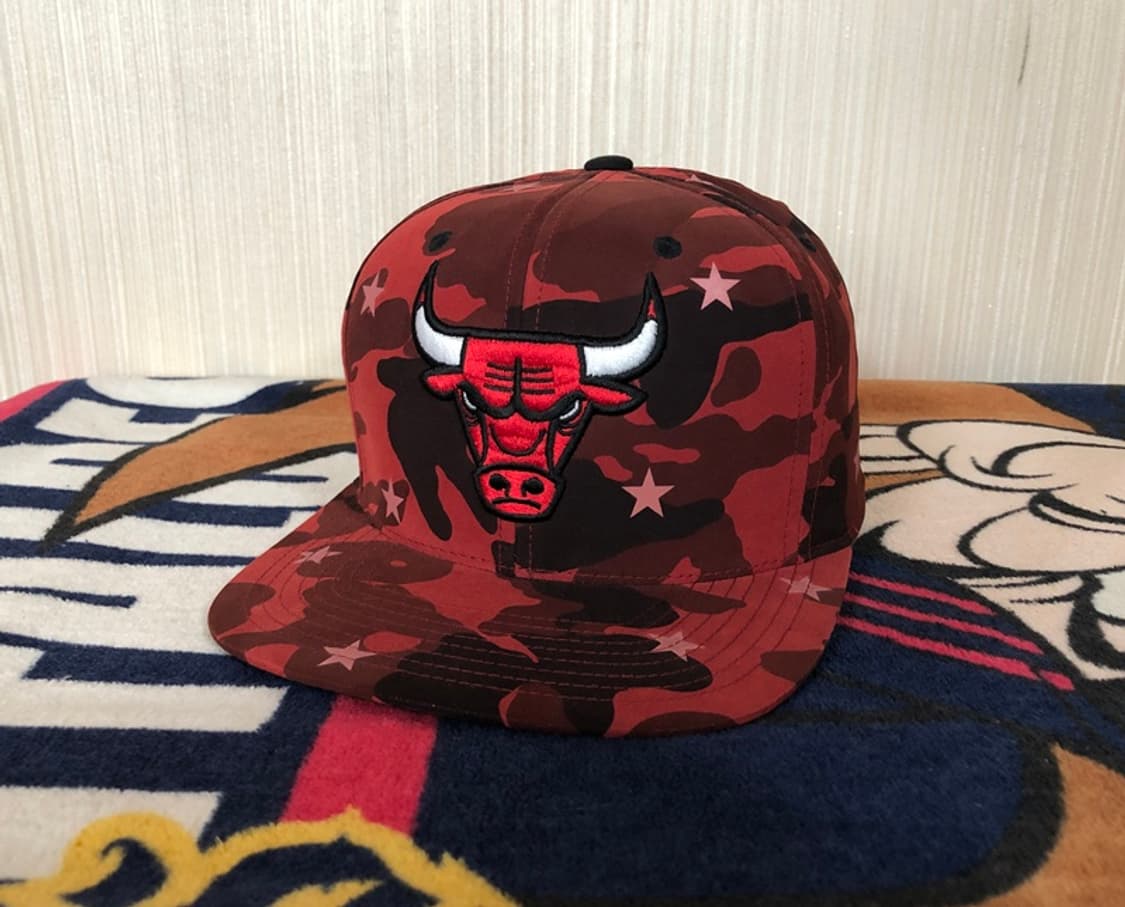NBA 미첼앤네스 시카고불스 레드카모 스냅백/모자 상품이미지1