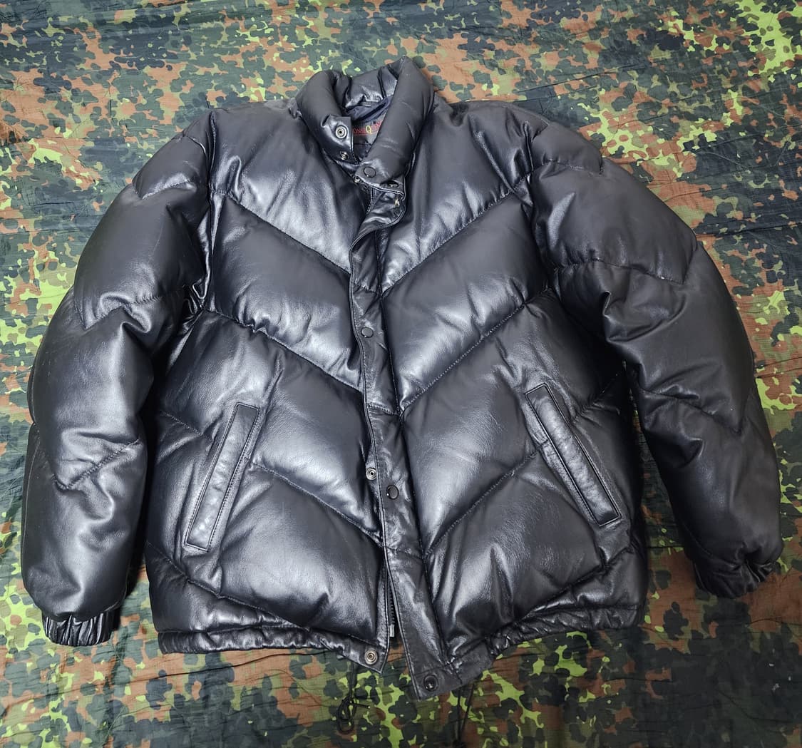 빈티지 CONSEQUENCE 블랙 레더 오리털 패딩 L 상품이미지1