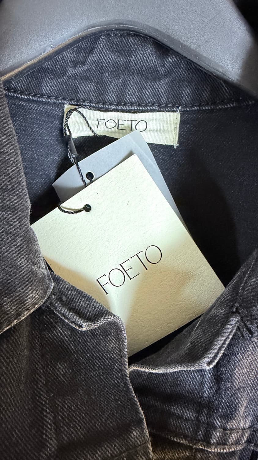 FOETO 블랙 데님 크롭 자켓 (One size) 상품이미지3