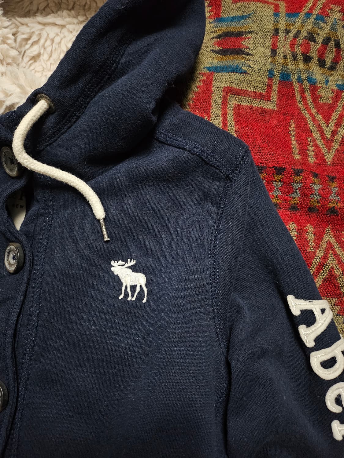 아베크롬비 울프죠 네이비 후드 점퍼 상품이미지3