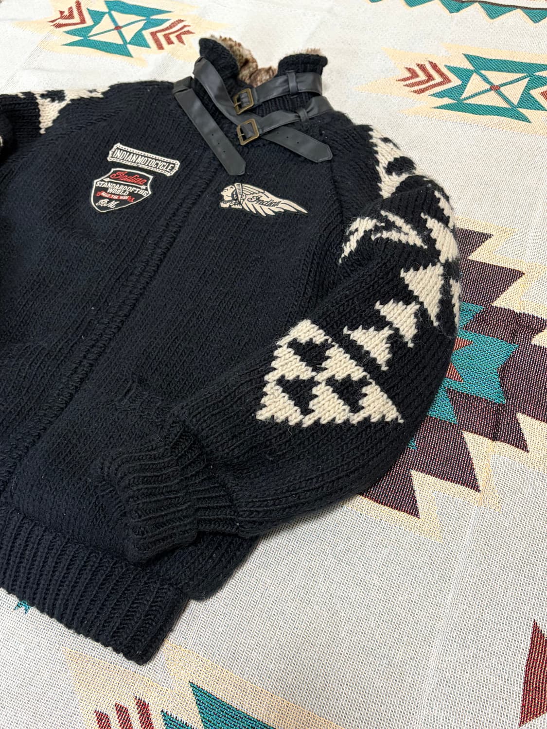 인디안모터사이클 바이커 코위찬 퍼자켓 상품이미지5