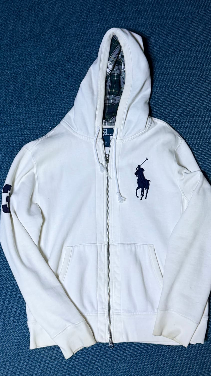 폴로 랄프 로렌 빅포니 후드집업 화이트 상품이미지1