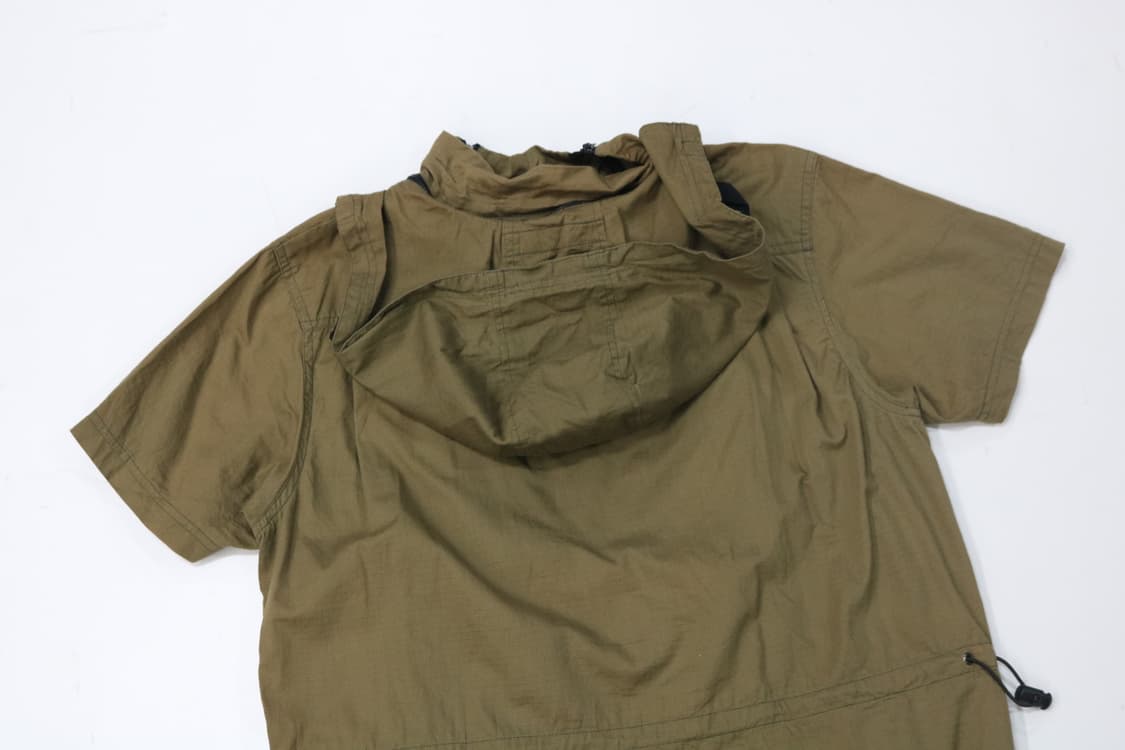 BEAUMERE 빈티지 립스탑 반팔 아노락 후드 자켓 (M) 상품이미지7