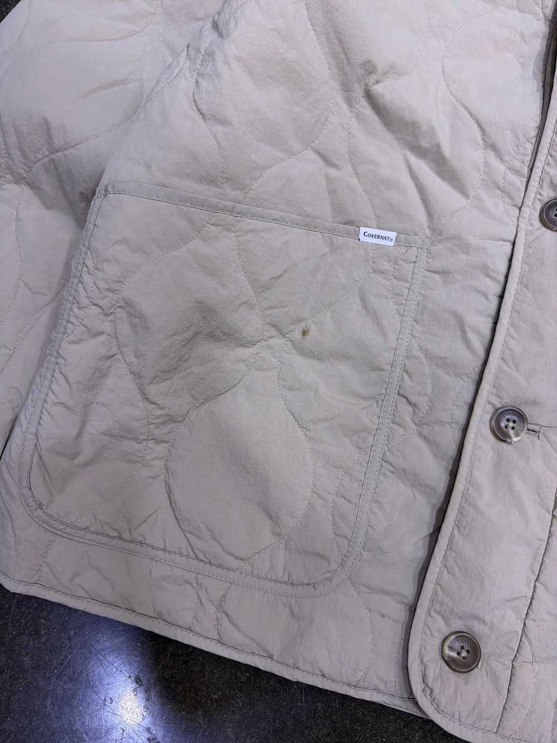 커버낫 숏 퀼팅 자켓 점퍼 깔깔이 베이지 L 상품이미지4