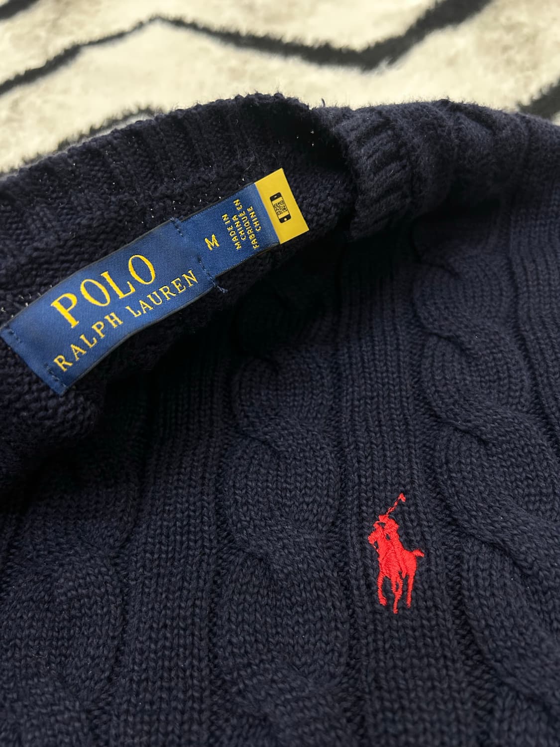 [M]폴로랄프로렌 라운드 케이블 니트/네이비 상품이미지6