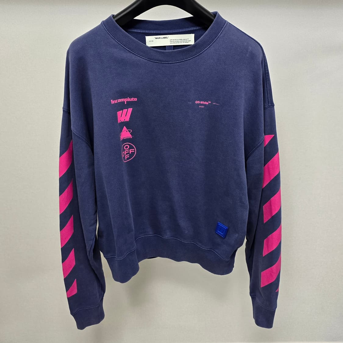 오프화이트 마리아나 로고 맨투맨 m사이즈 95 100 판매 상품이미지1