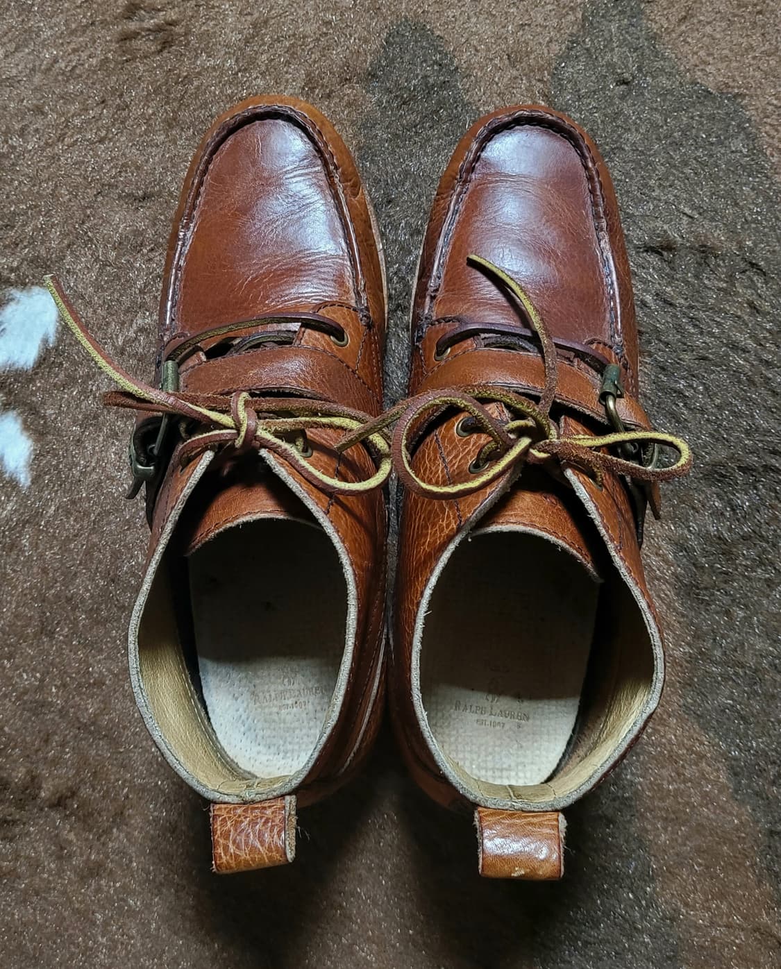 폴로 랄프로렌 남성용 브라운 레더 앵글 부츠(11D) 상품이미지5