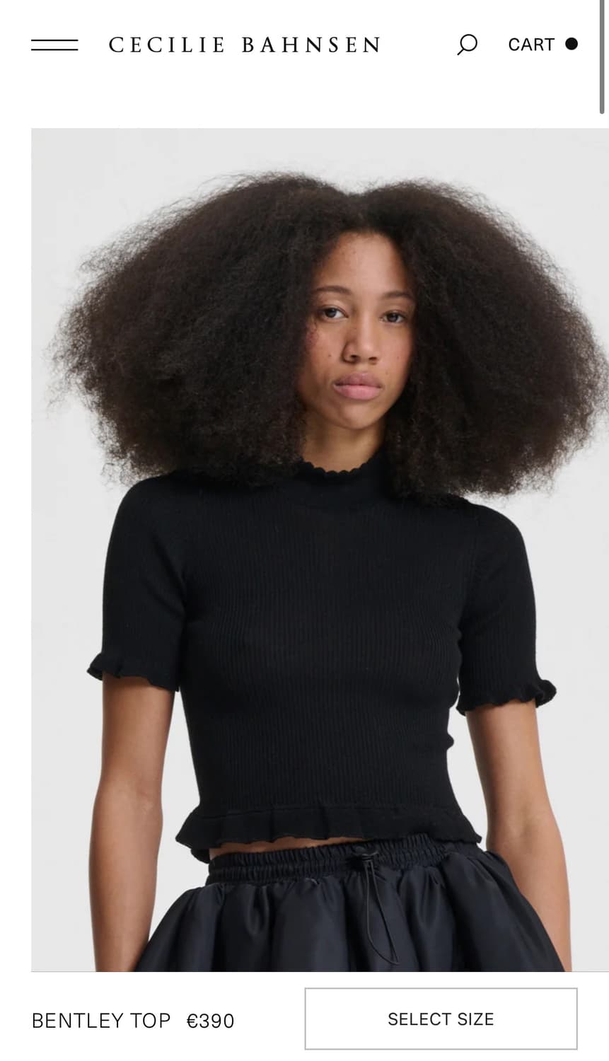 [6,8]세실리에 반센 BENTLEY 프릴 탑/블랙 상품이미지6