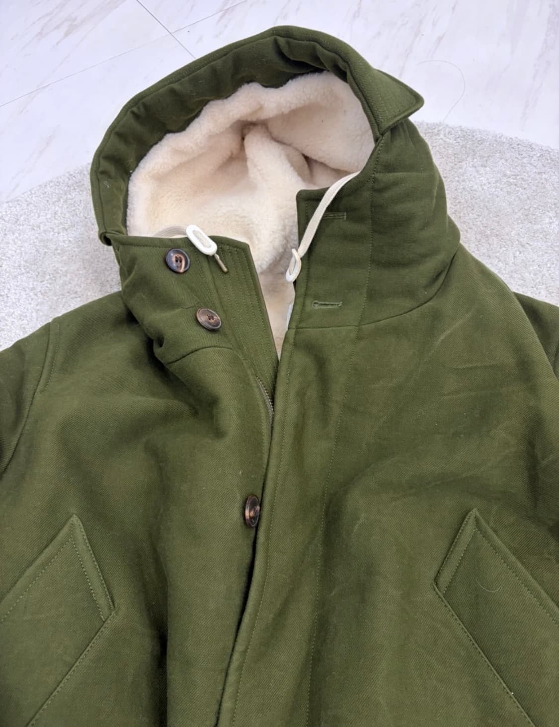 AMI 아미 시어링 후드 야상 코트 S /아미 코트 상품이미지3