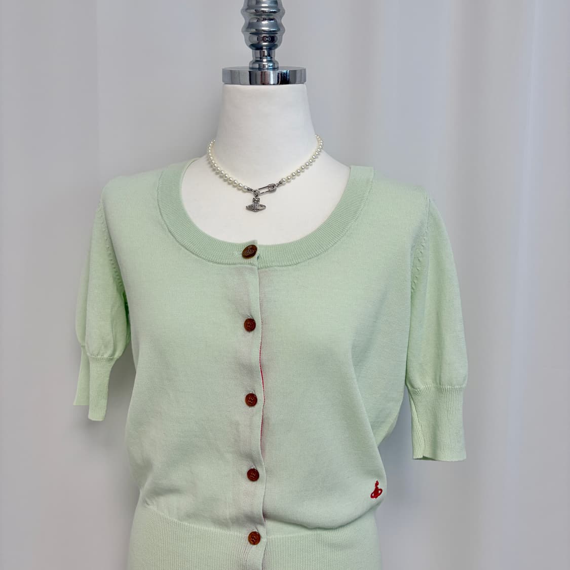 비비안웨스트우드 코튼 유넥 반팔 니트 가디건 상품이미지7