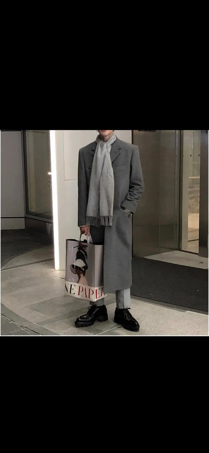 mngu 밍구 체스터필드 롱코트 그레이 L 라지 상품이미지1