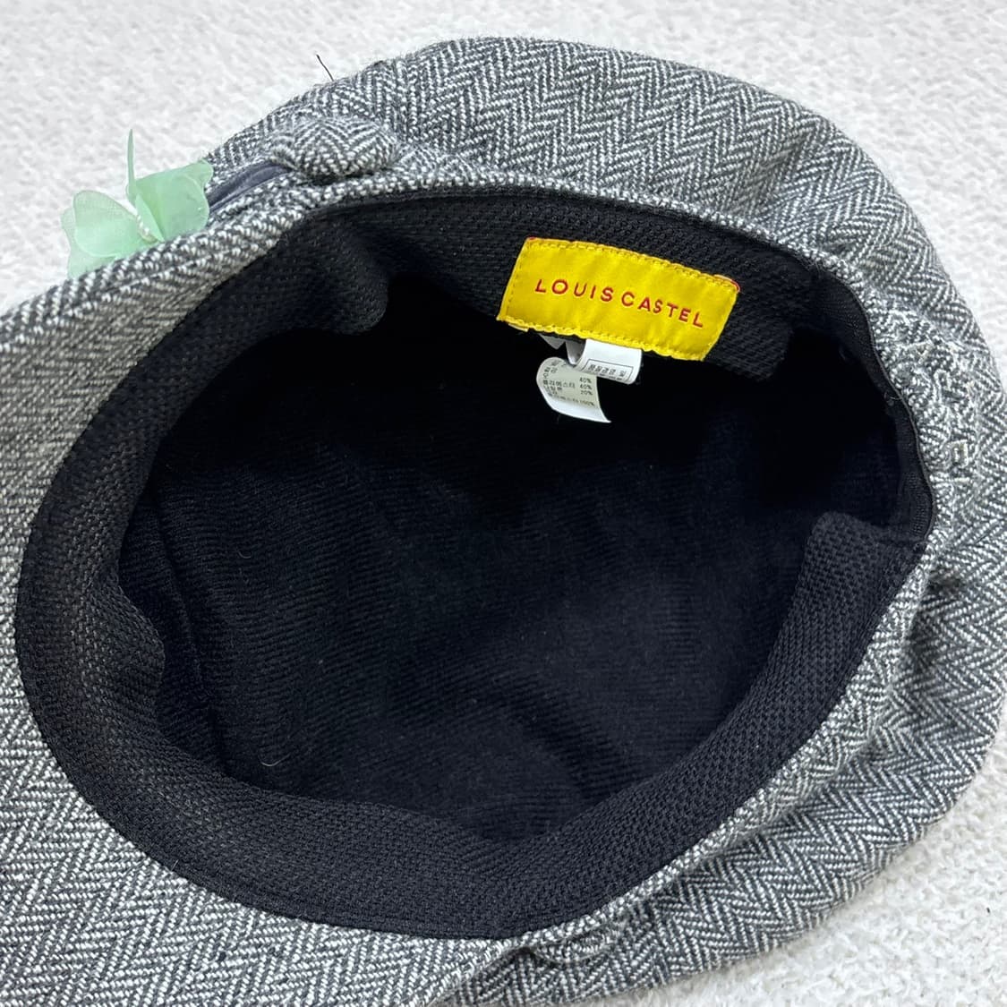 F 루이까스텔 체크 패턴 마도로스 모자 0331E 상품이미지6