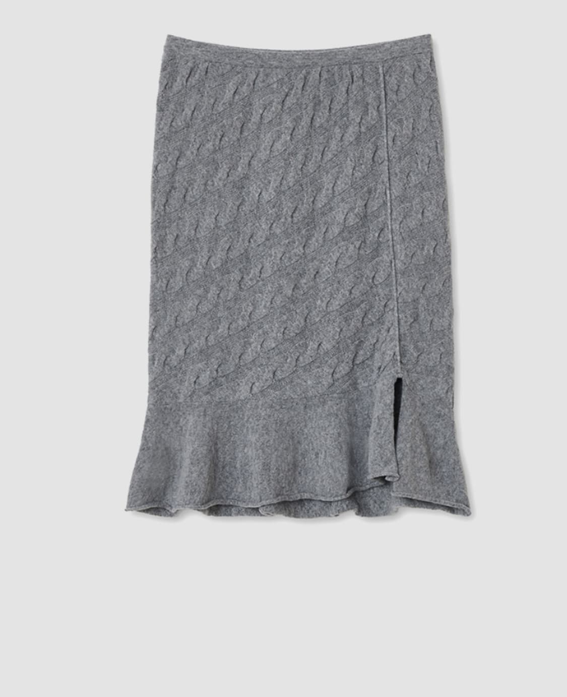 시메트릭퍼센트 케이블 니트 스커트 그레이 상품이미지1