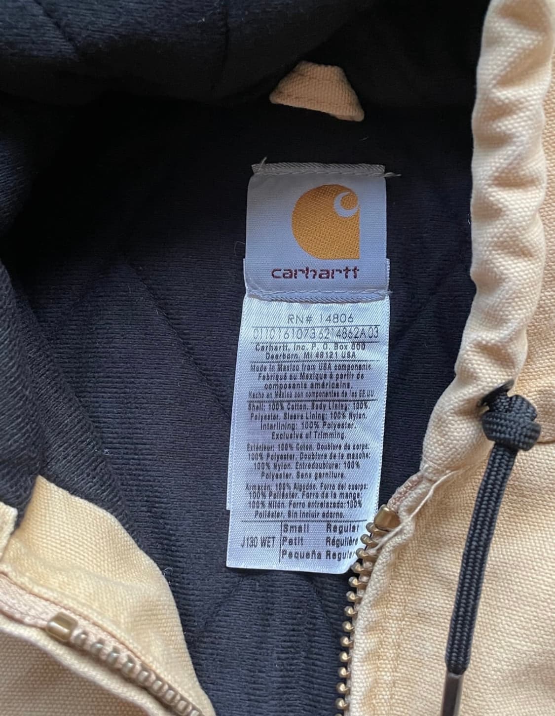 칼하트 j130 wet 액티브 샌드스톤 빈티지 상품이미지3