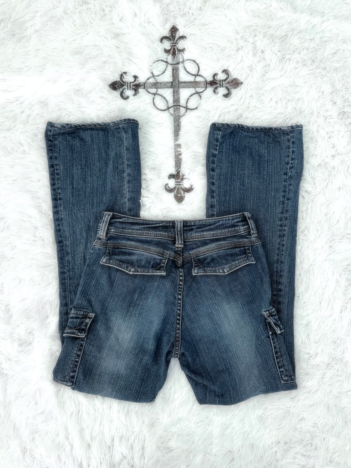 y2k 카고 포켓 플레어 데님 상품이미지2