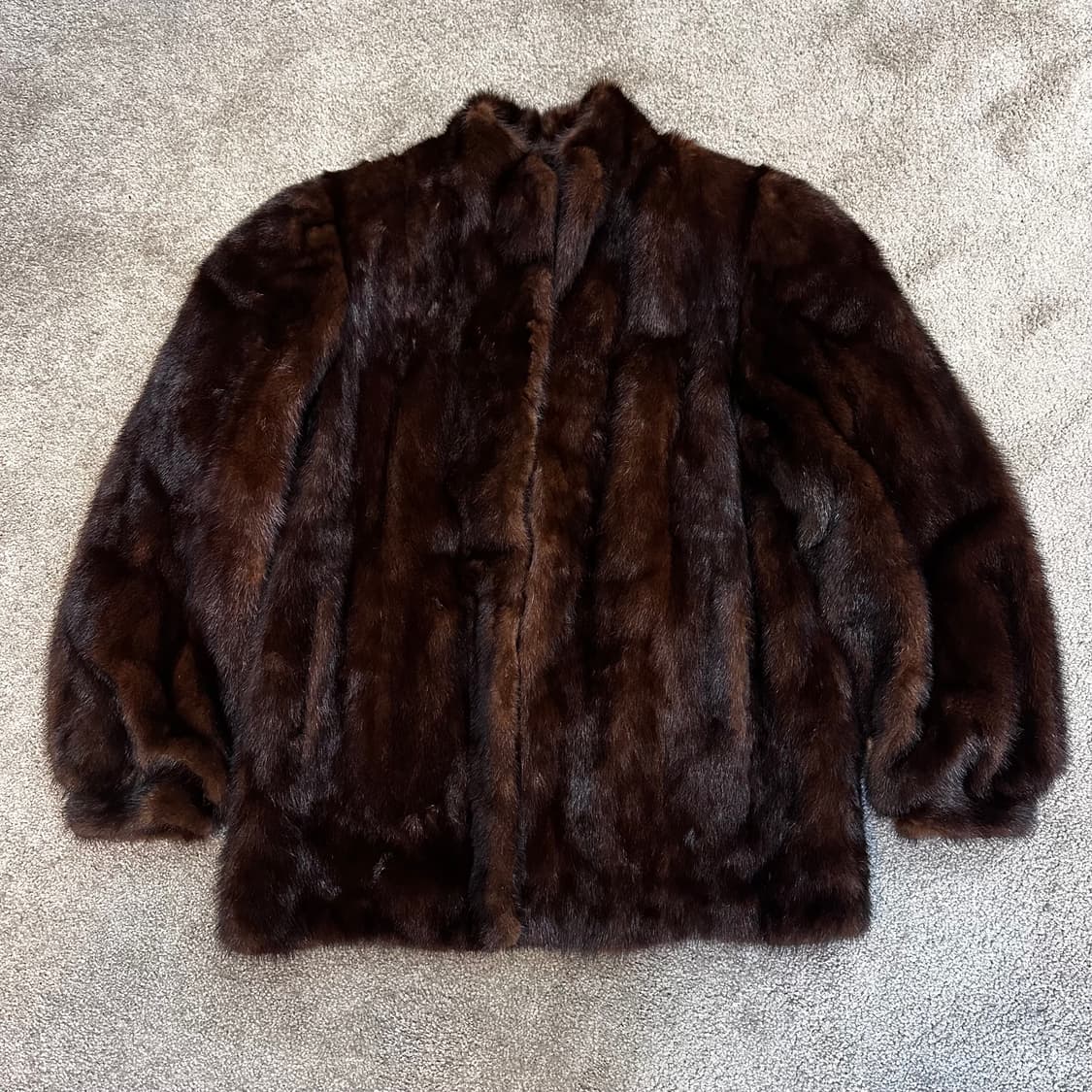 빈티지 블랙브라운 밍크 퍼자켓L 상품이미지3