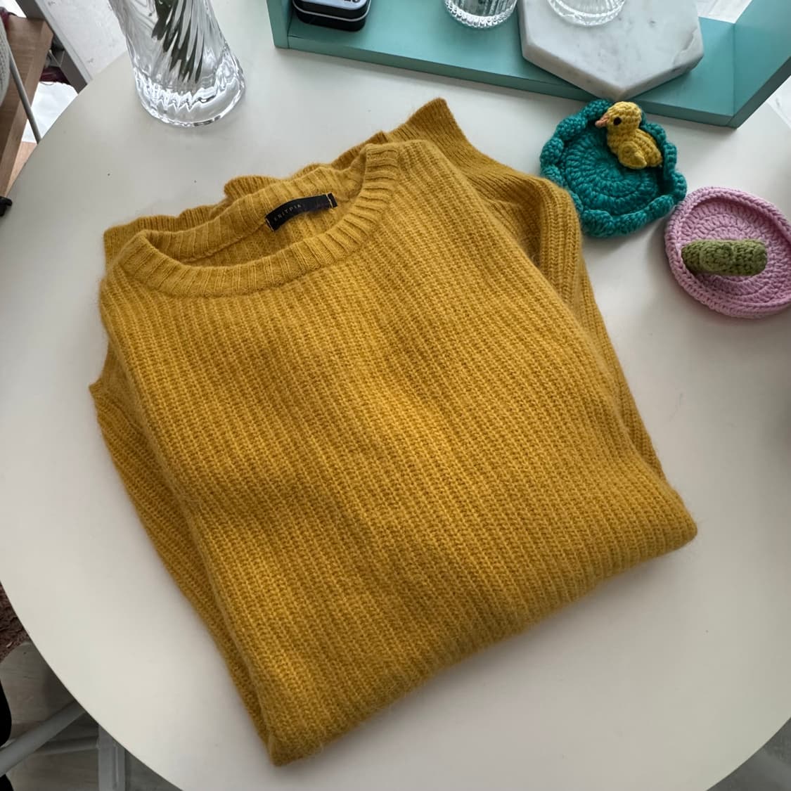 머스타드 포근 긴팔 니트 티셔츠 상품이미지2