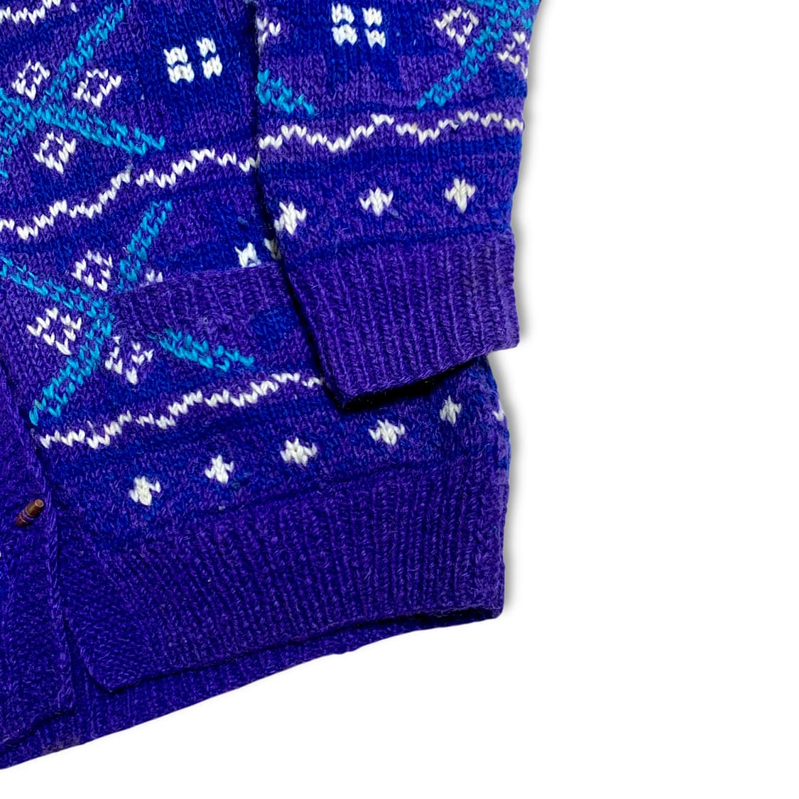 [XL~] 90s  Hand-Knit Purple Cardigan 상품이미지6