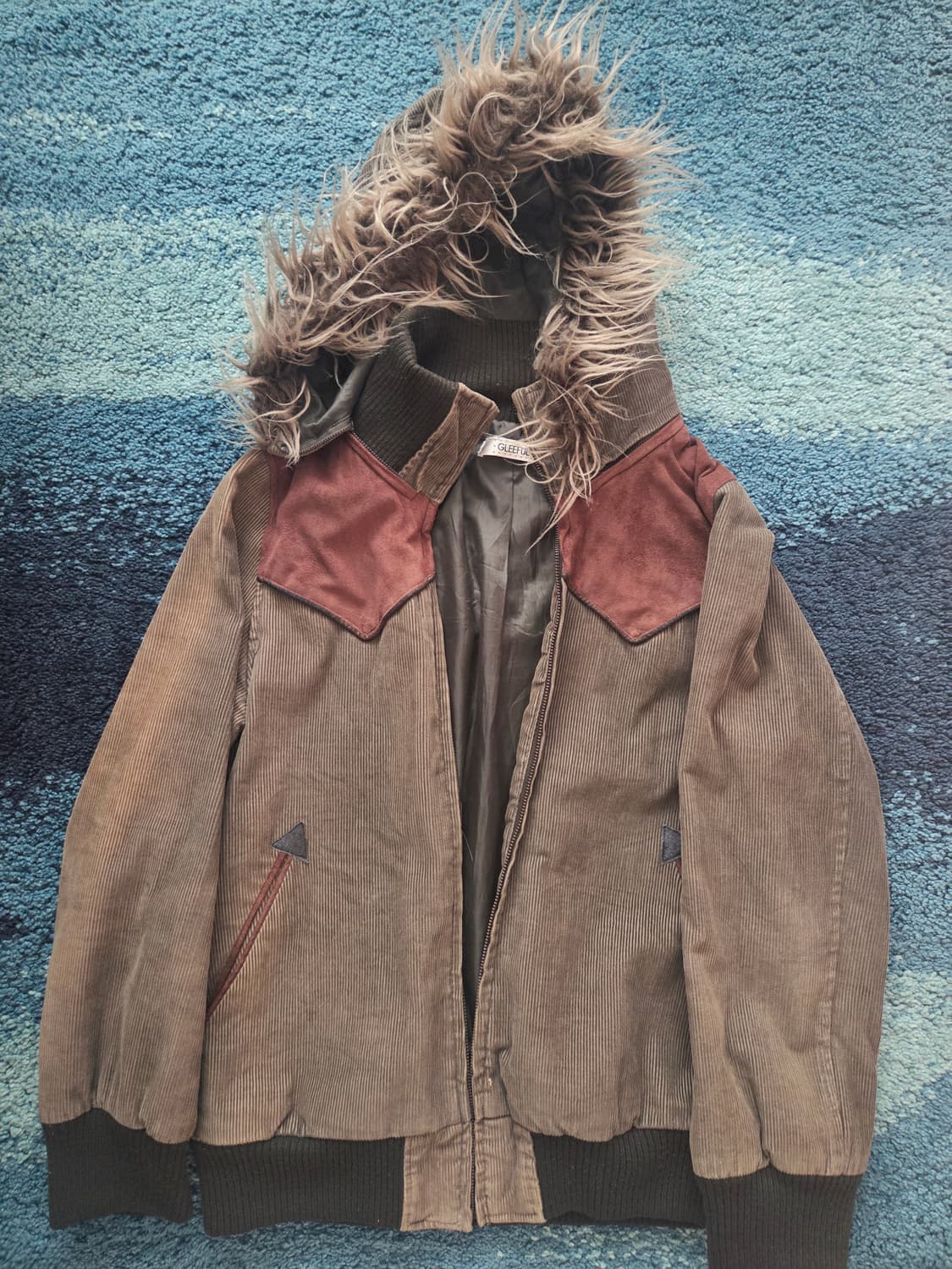 일본 빈티지 후드 퍼  코듀로이 자켓 M사이즈 상품이미지1