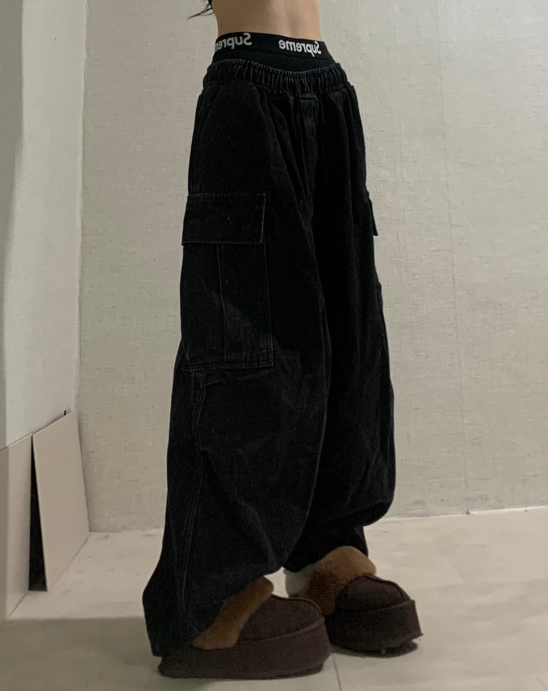 black denim cargo pants 상품이미지4