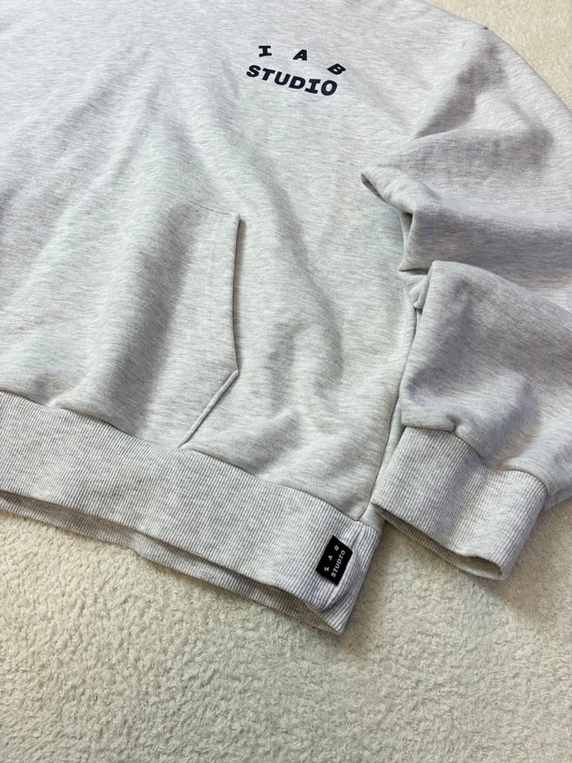 아이앱스튜디오 멜란지 그레이 로고 후드티 PN5788 상품이미지8