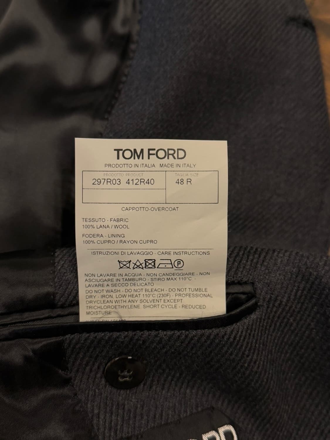 톰포드 더블브레스티드 코트 남성100 상품이미지10