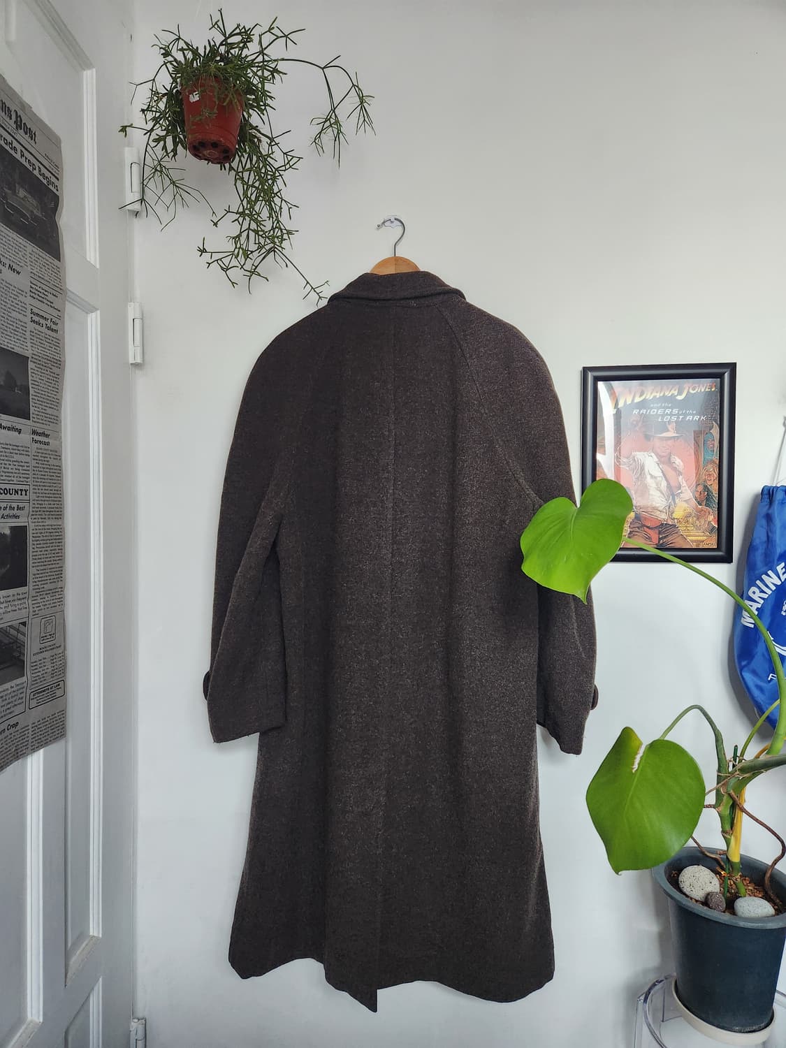 90s 맨즈비기 듀플레익스 브라운 울 발마칸 코트 상품이미지7