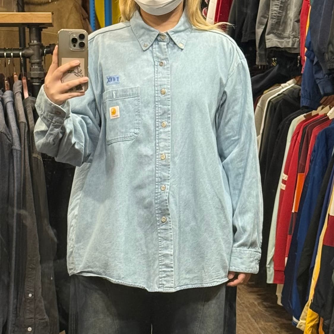 [HI] 칼하트 긴팔 데님셔츠 스카이블루 상품이미지2