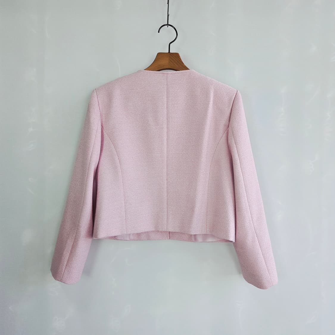 [LE BLANC] 르블랑 트위드 크롭 자켓 핑크 여성 프리사이즈  상품이미지2