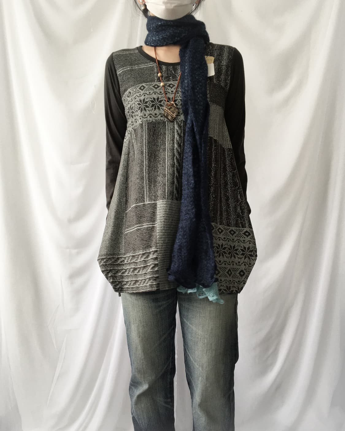  layer point knit muffler 상품이미지5