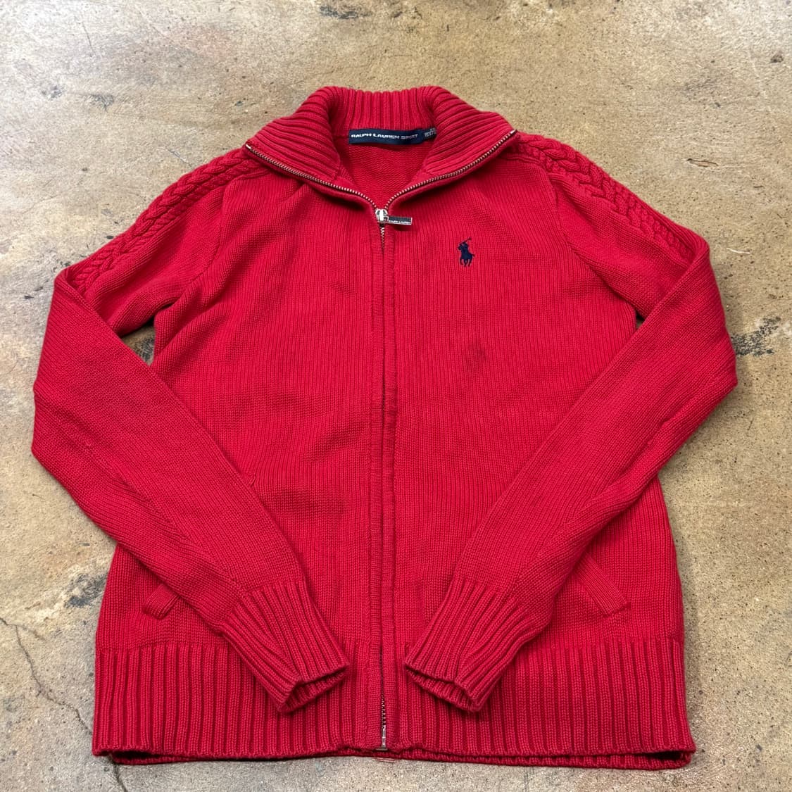 폴로 랄프로렌 레드 니트집업 상품이미지2