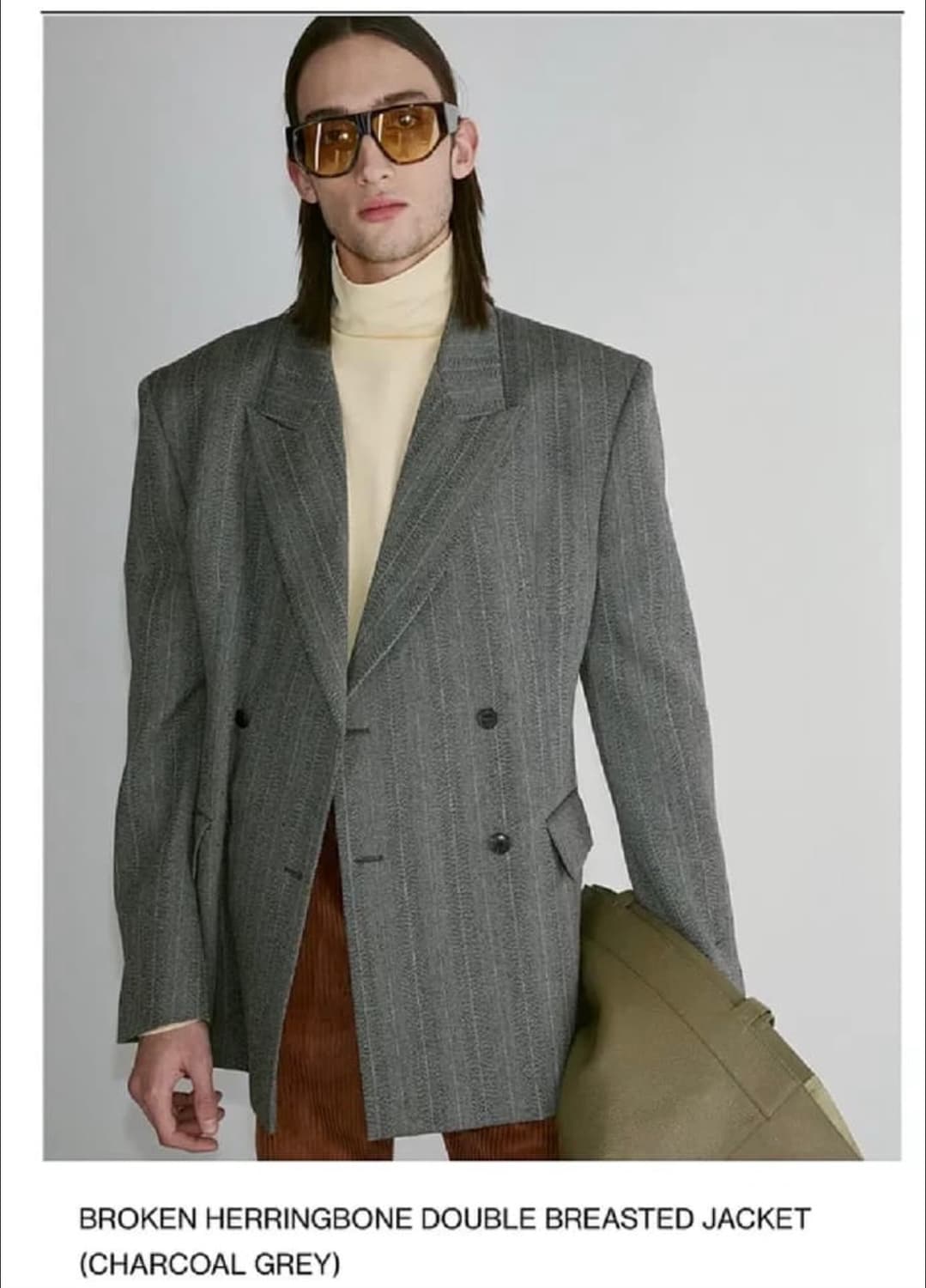 렉토 24fw 헤링본브렁큰 더블 브레스티드 자켓 M 상품이미지1