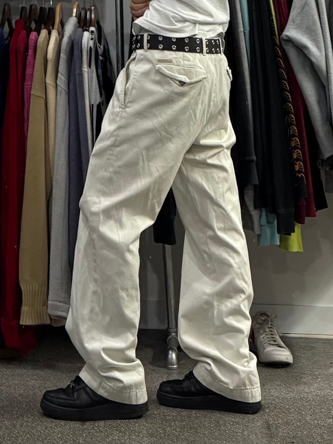 프라다 화이트 코튼 팬츠 상품이미지8