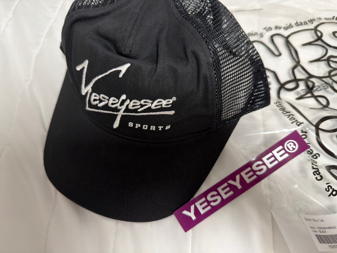 (새상품)YESEYESEE 예스아이씨 비치 보이 캡 블랙 상품이미지4