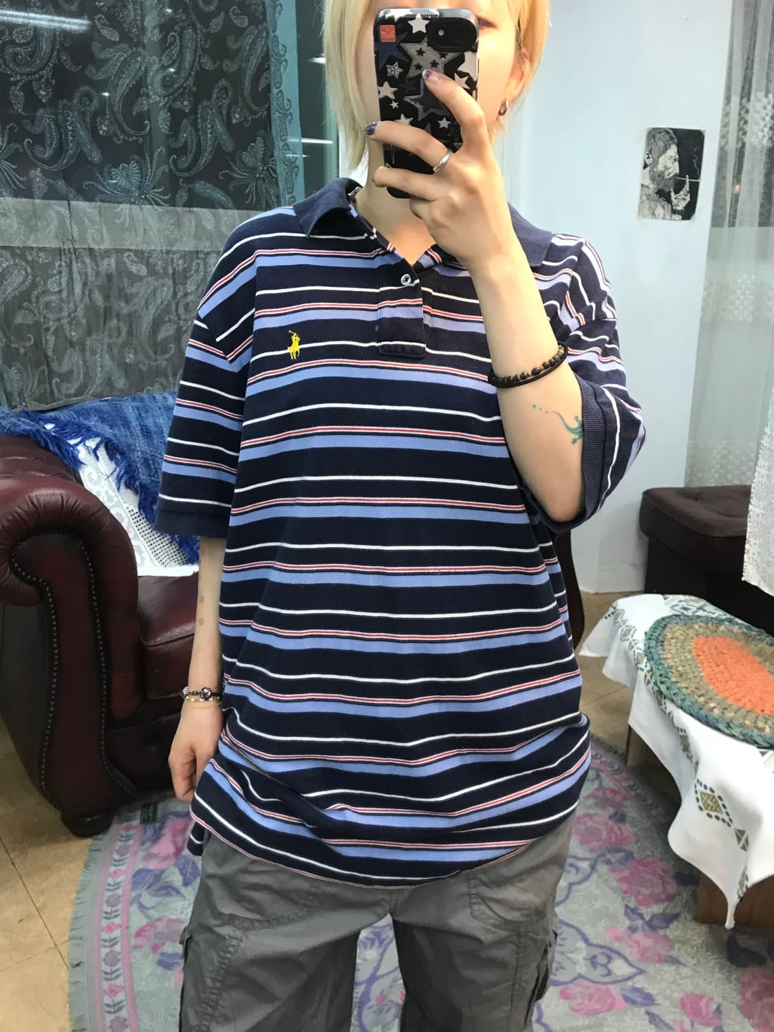 폴로랄프로렌 스트라이프 반팔 PK 카라티(Z1177) 상품이미지1