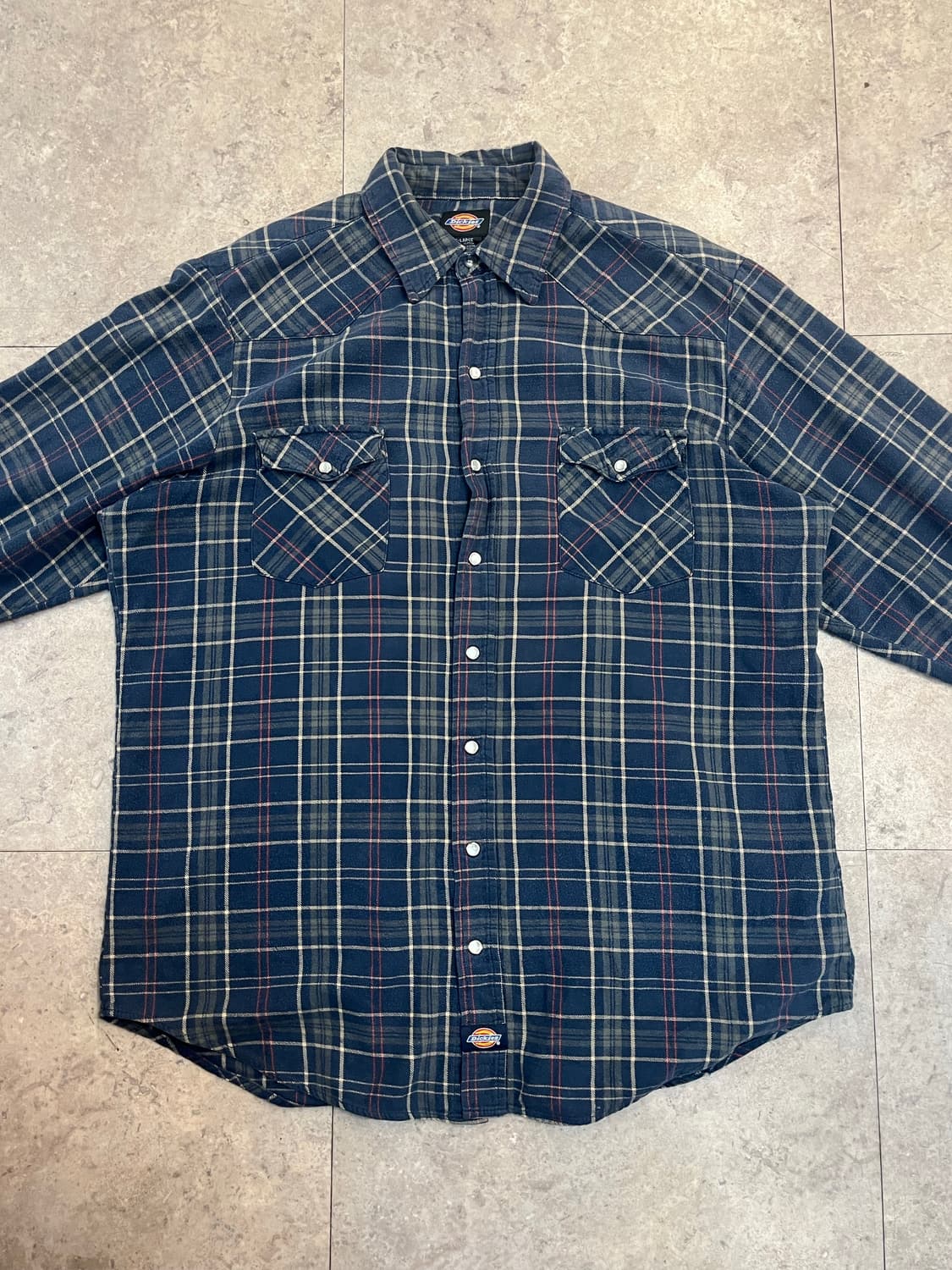 디키즈 버튼 체크 셔츠 네이비 XL #csz2887 상품이미지5