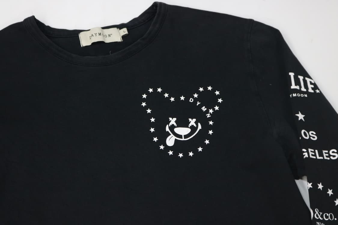 데이문 그래픽 자수 블랙 롱 슬리브 티셔츠 (L) 상품이미지3