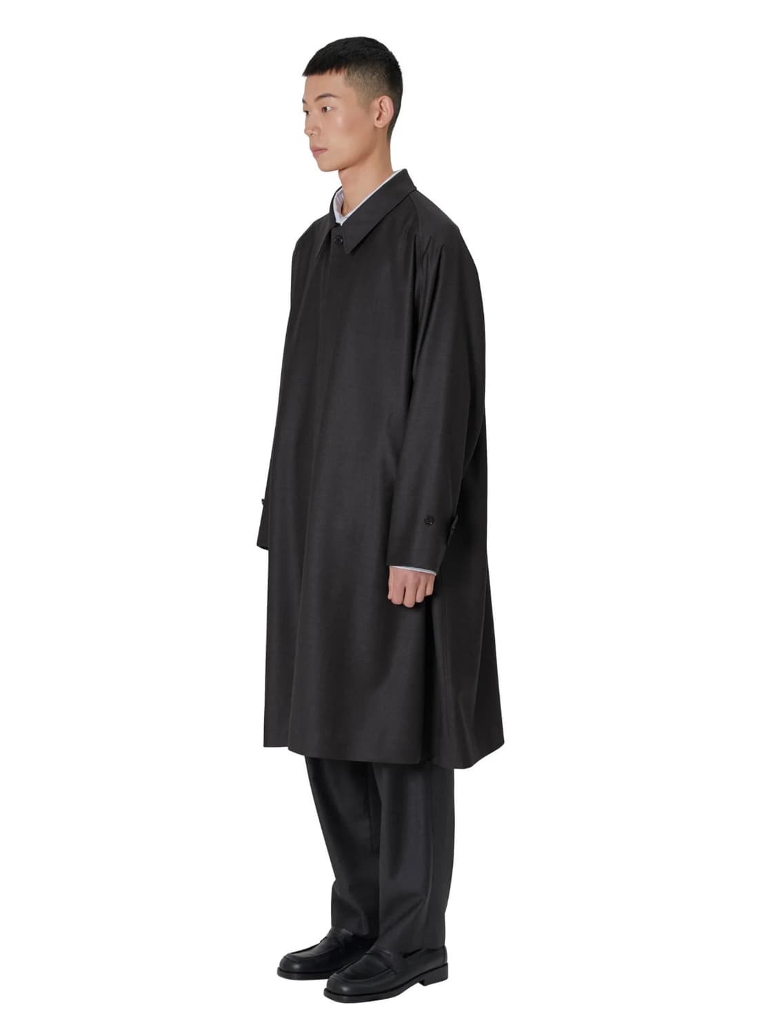 Wool balmacaan coat charcoal 상품이미지2