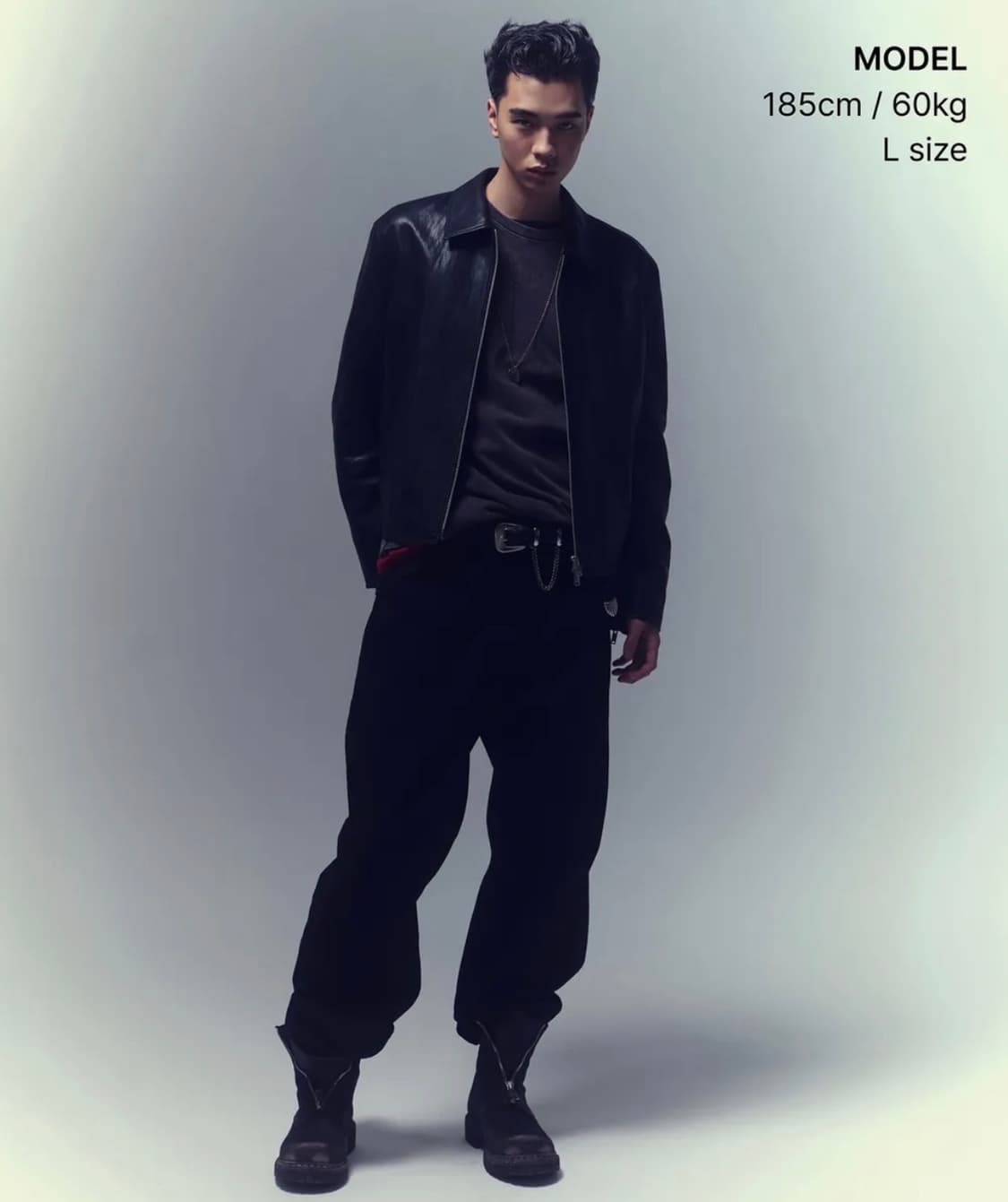 무신사 크링클 레더 크롭 1회착 풀박 상품이미지5