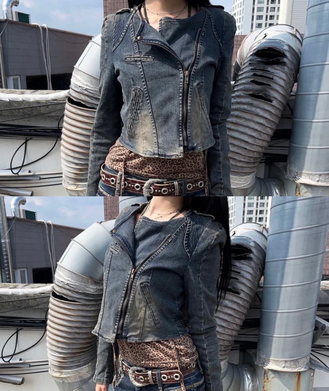 빈티지 디테일 데님 숏 자켓 상품이미지2